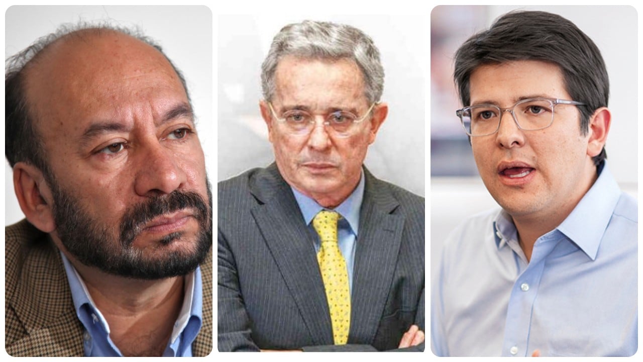 Alfredo Rnagel, Álvaro Uribe y Miguel Uribe Turbay.