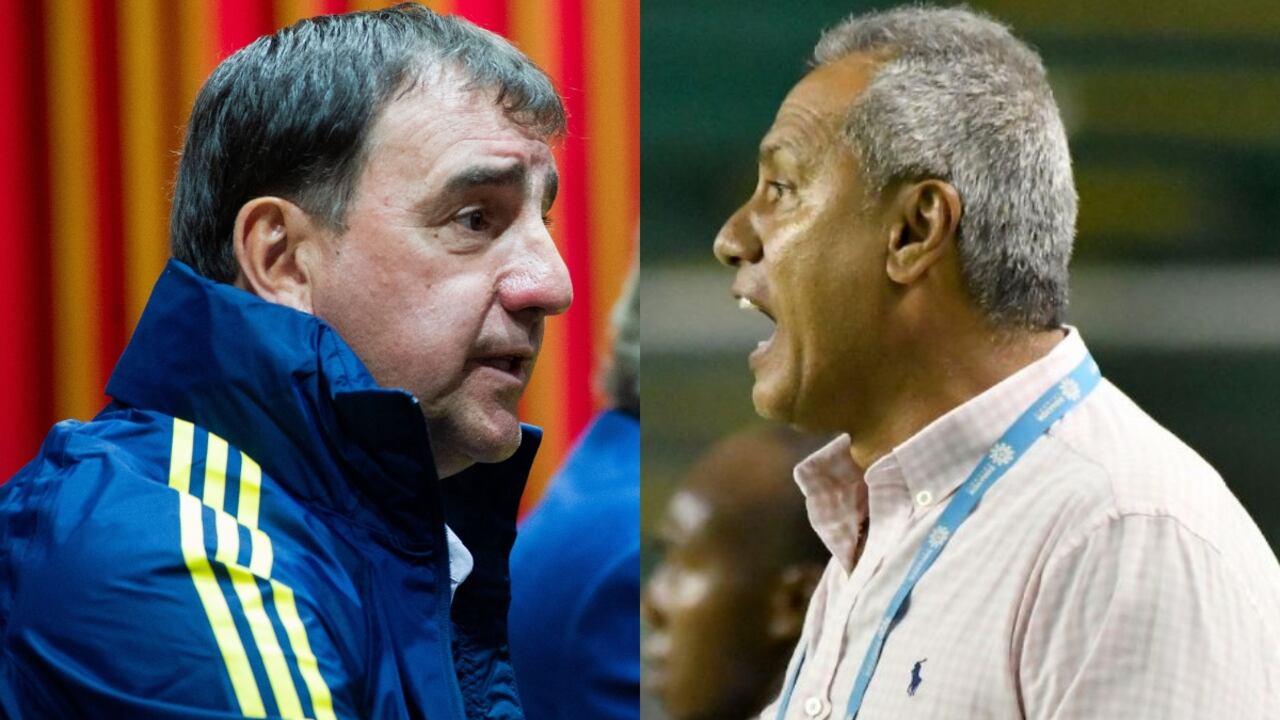 Néstor Lorenzo, Dt de la Selección Colombia, por los próximos cuatro años, y Hernán Torres, Dt del Deportes Tolima.