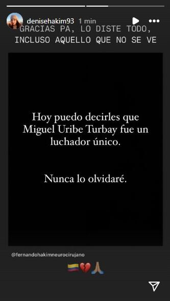 Hija de Fernando Hakim se pronunció por muerte de Miguel Uribe Turbay.