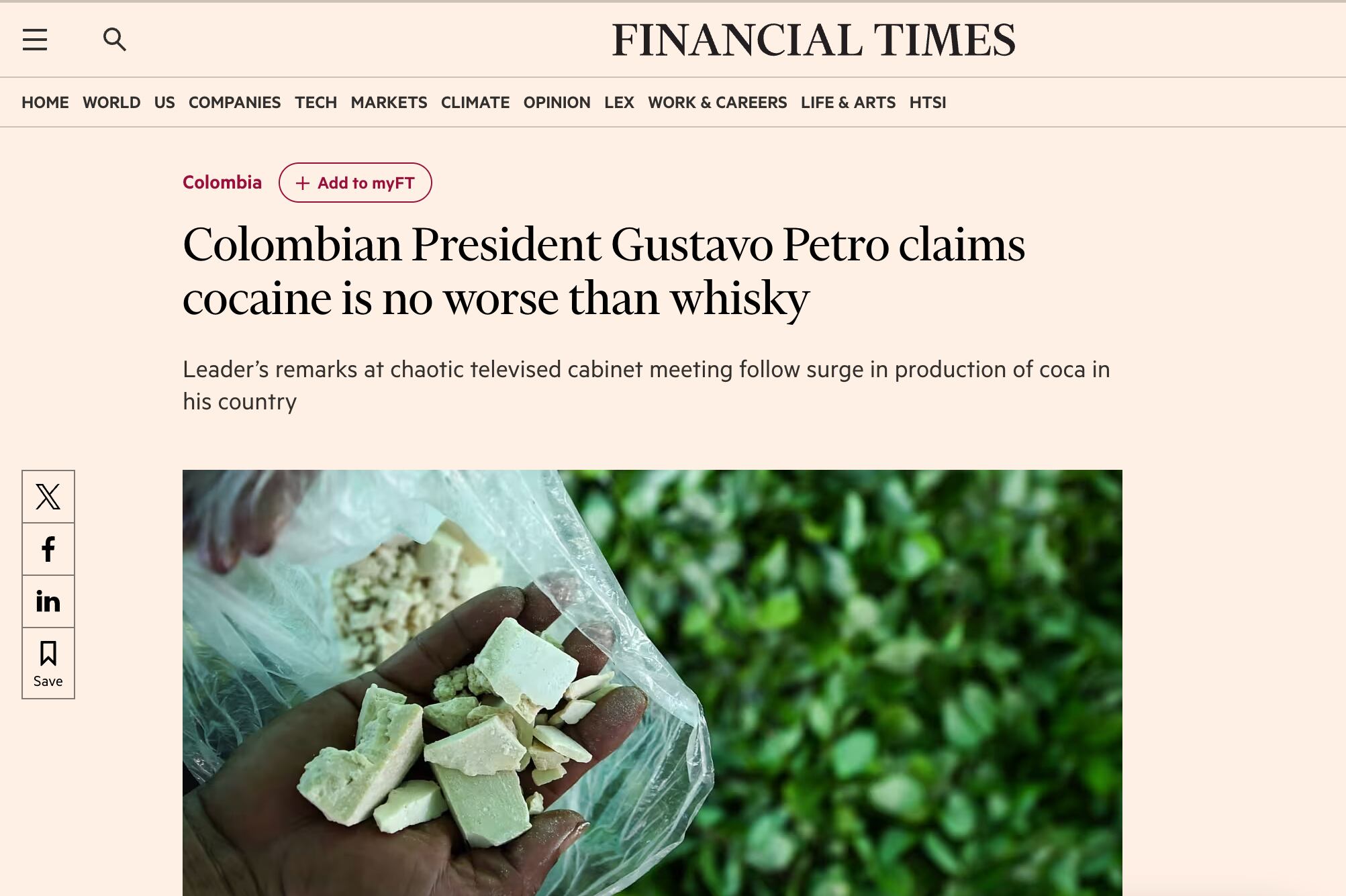 Financial Times también se refirió al polémico consejo de ministros en Colombia