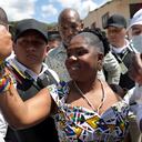 The Colombian vice-presidential candidate for the Historic Pact coalition, Francia Marquez, arrives at a polling station in Suarez, Cauca Department, Colombia, on May 29, 2022 to cast her vote during the presidential election. (Photo by Raul ARBOLEDA / AFP)