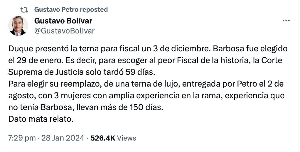 Trino de Gustavo Bolívar.