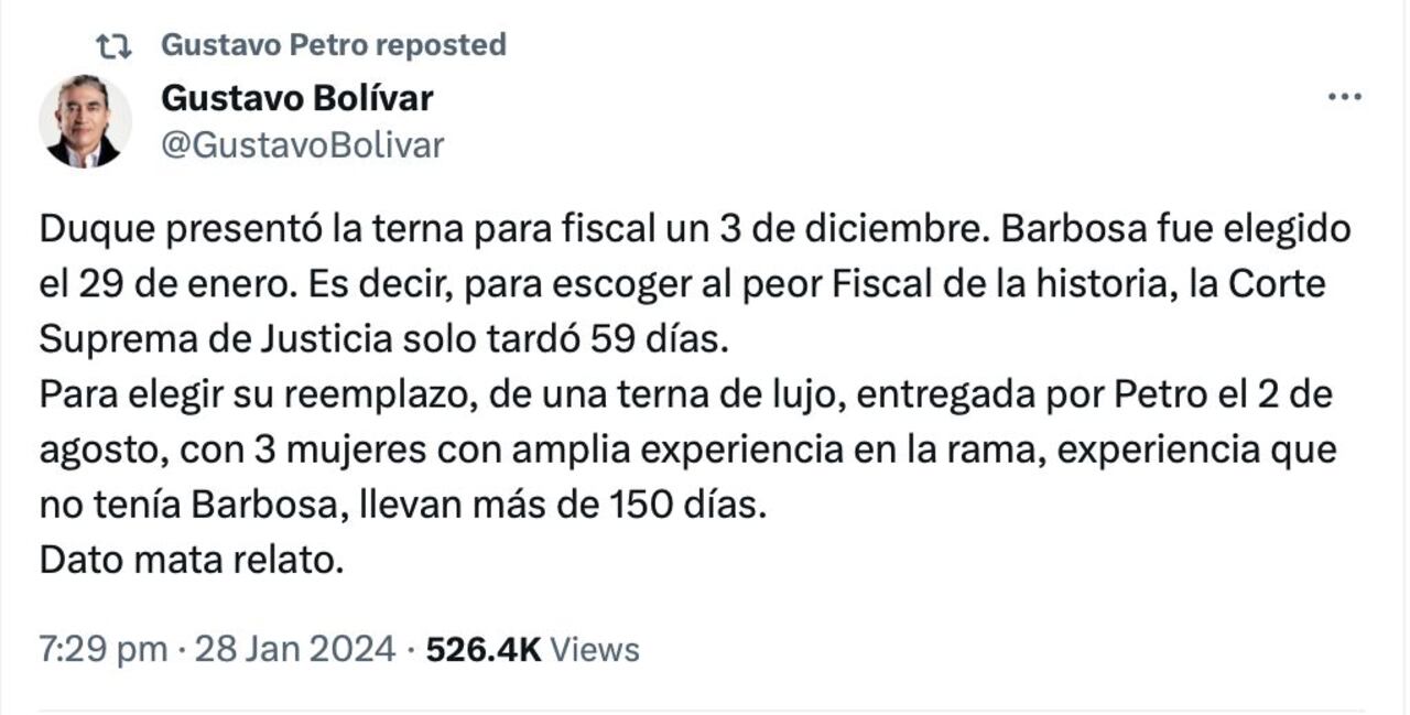 Trino de Gustavo Bolívar.