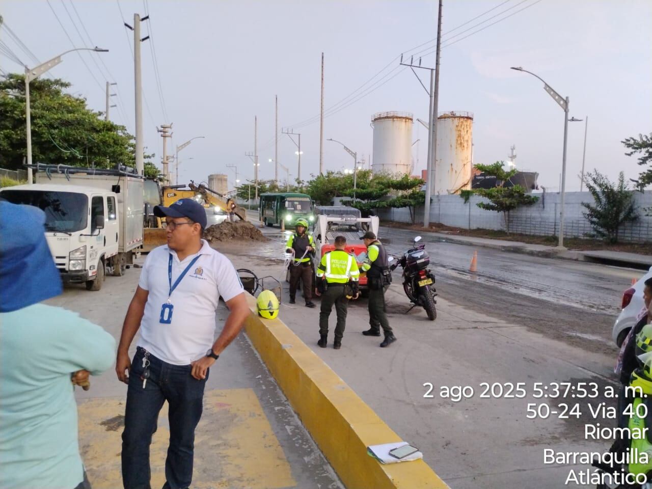 Lugar del accidente en la Vía 40.