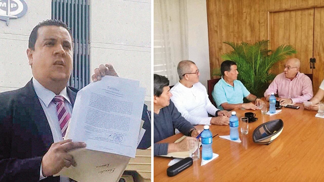 La foto revelada por Tarazona muestra a Ramón Rodríguez Chacín, exministro venezolano de Interior y Justicia, reunido con miembros del ELN como Gabino, Pablo Beltrán y Antonio García.