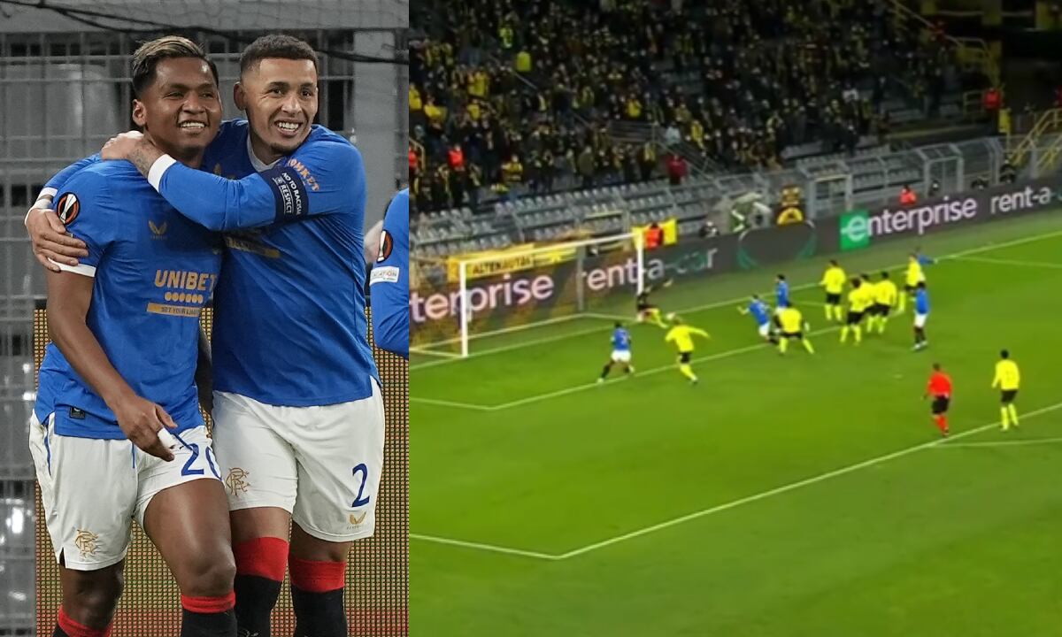 Gol Alfredo Morelos. Foto: AP/Martin Meissner//Captura de pantalla