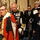Britain's Prince Charles, second from left, and Camilla, Camilla, Duchess of Cornwall arrive for the State Opening of Parliament in the House of Lords at the Palace of Westminster, in London, Tuesday, May 10, 2022. Britain’s Parliament is opening a new year-long session with Prime Minister Boris Johnson trying to re-energize his scandal-tarnished administration and address the U.K.’s worsening cost-of-living crisis. (Aaron Chown/Pool Photo via AP)