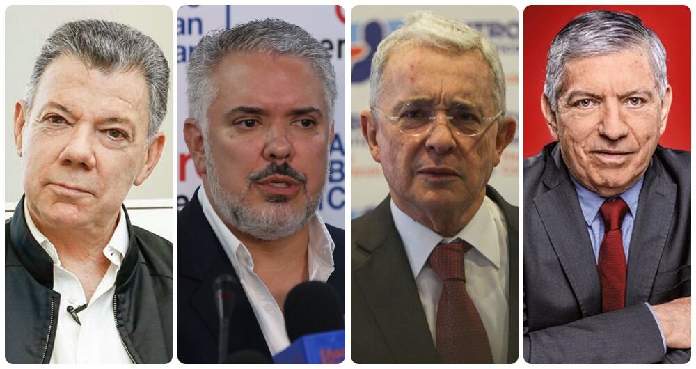 Juan Manuel Santos, Iván Duque, Álvaro Uribe y César Gaviria.