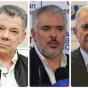 Juan Manuel Santos, Iván Duque, Álvaro Uribe y César Gaviria.