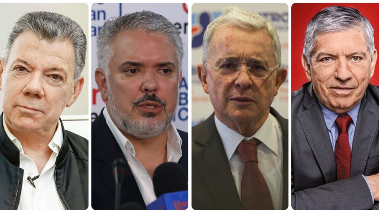 Juan Manuel Santos, Iván Duque, Álvaro Uribe y César Gaviria.