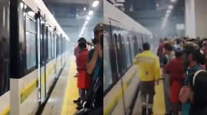 Abundante humo en estación del Metro de Medellín.