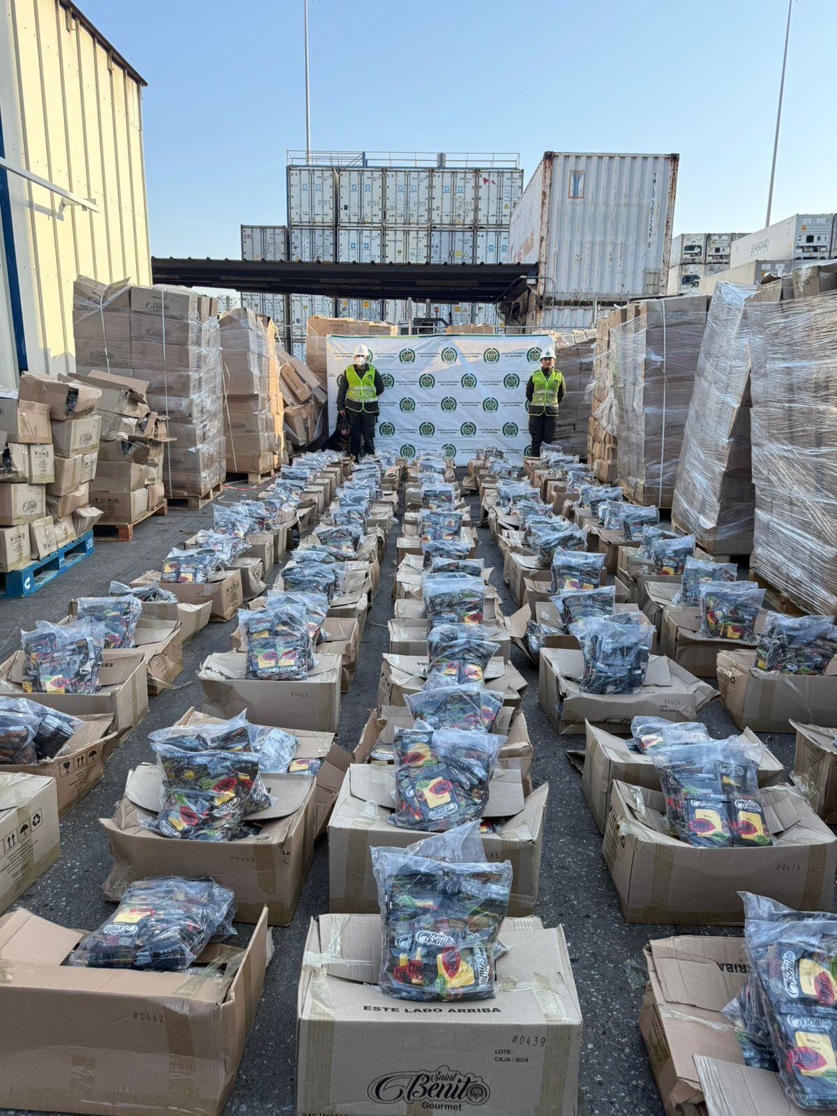 Cocaína decomisada por la Policía en Santa Marta.