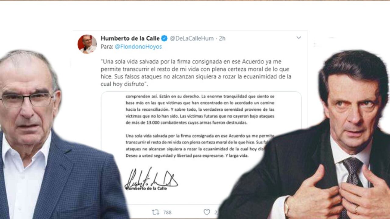 El exjefe negociador le dice que “sus falsos ataques no alcanzan siquiera a rozar la ecuanimidad de la cual hoy disfruto” y que serenidad “proviene de las víctimas que no lo han sido. Las víctimas futuras que no cayeron bajo ataques de más de 13.000 combatientes cuyas armas fueron destruidas”.