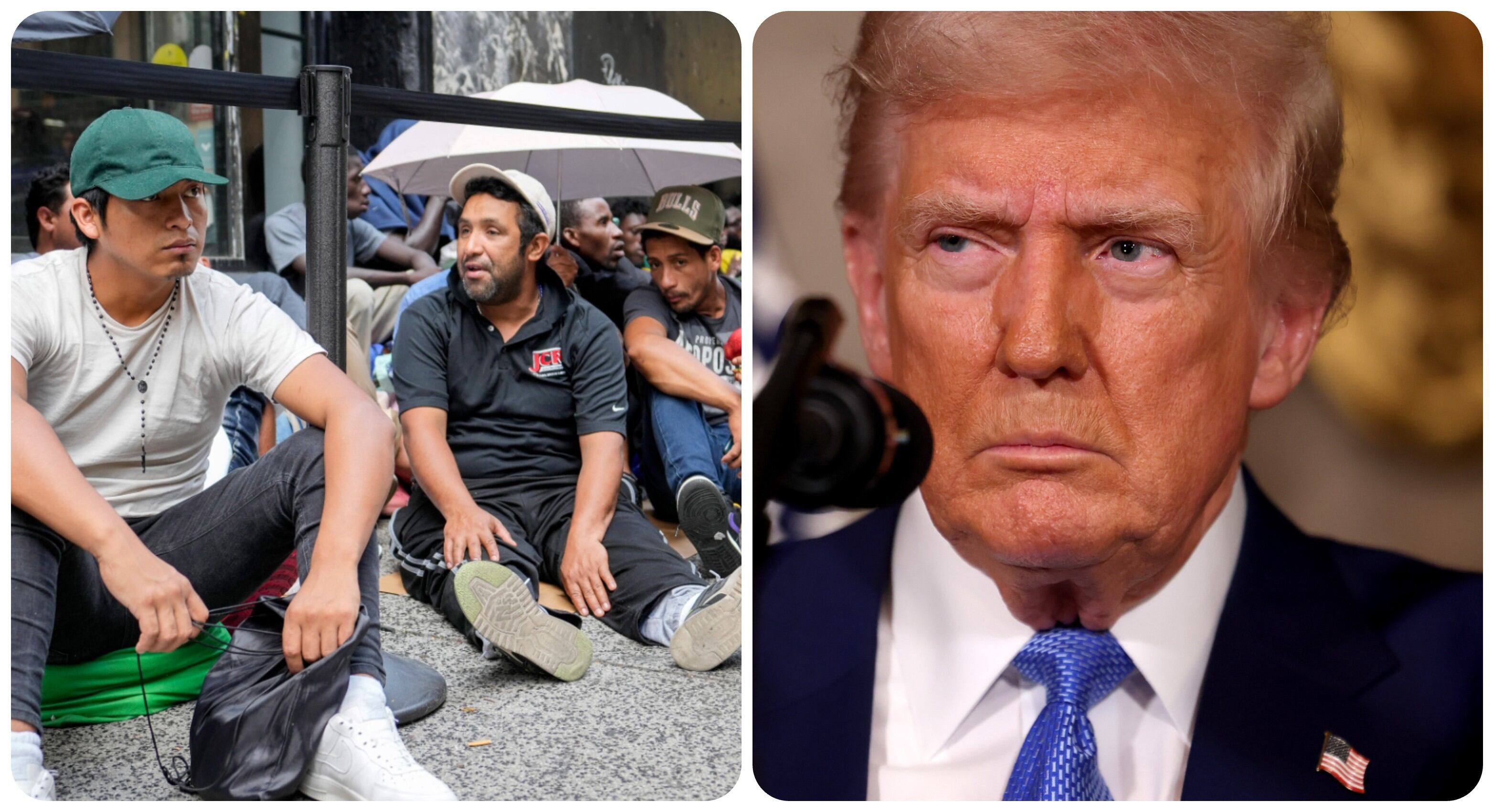 Migrantes se ubican en las calles de Nueva York