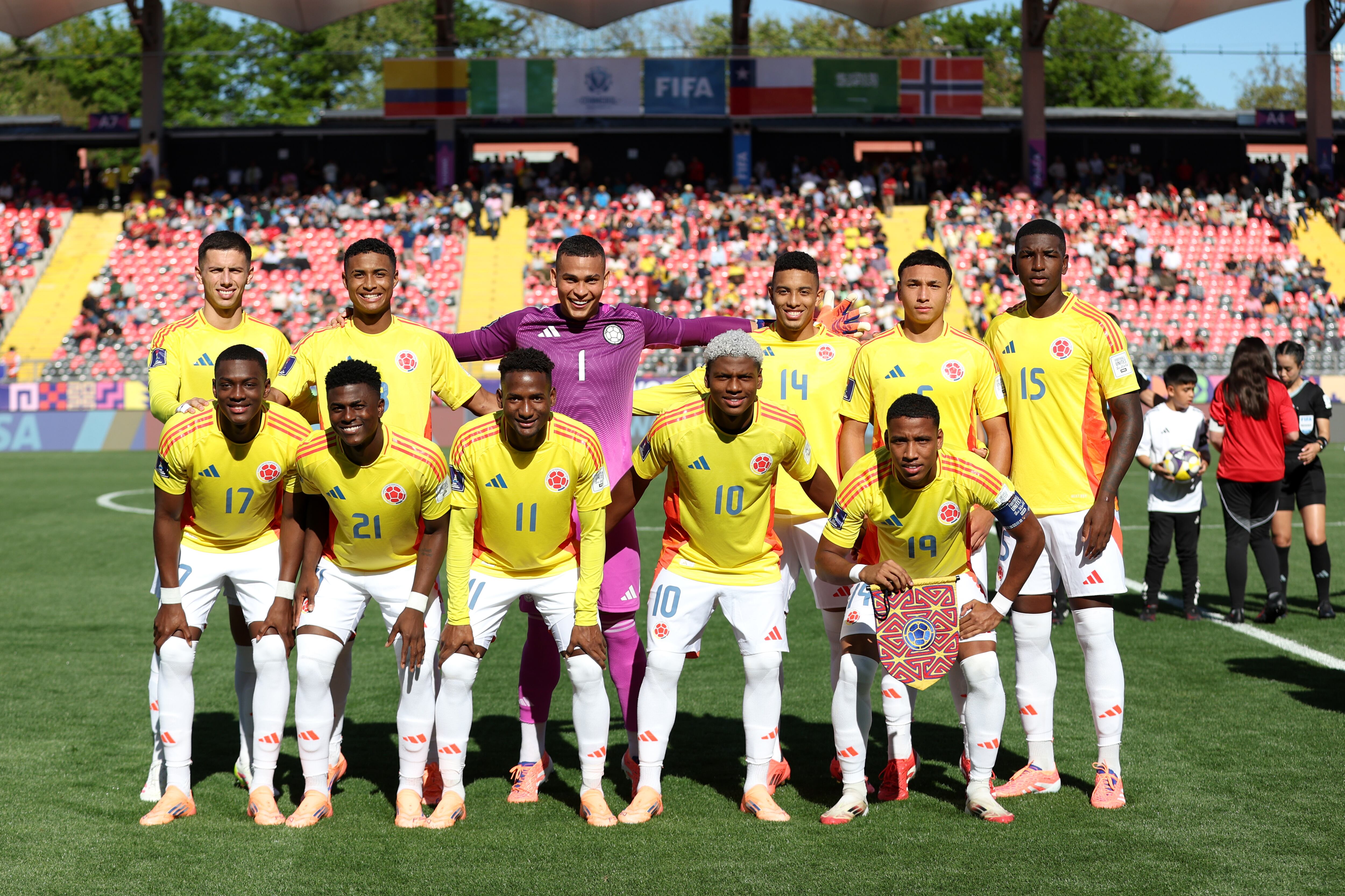 Titular de Colombia, ante Noruega, en el estadio Fiscal de Talca.