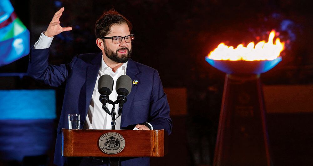 Gabriel Boric tuvo que convocar marchas a su favor para validar su mandato, que se estanca en medio de una impopularidad cada vez más alta.