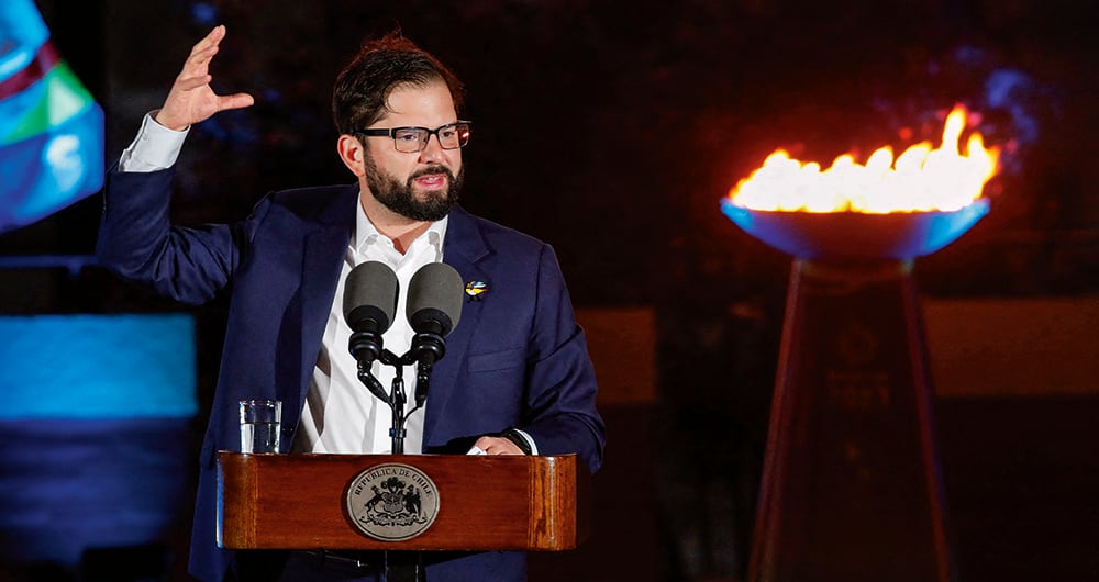 Gabriel Boric tuvo que convocar marchas a su favor para validar su mandato, que se estanca en medio de una impopularidad cada vez más alta.