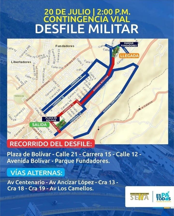 El desfile contará con la participación de integrantes de las Fuerzas Militares, la Policía y la Armada