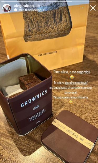 Andrés Montpya le envió dulce regalo a Alejandra Giraldo