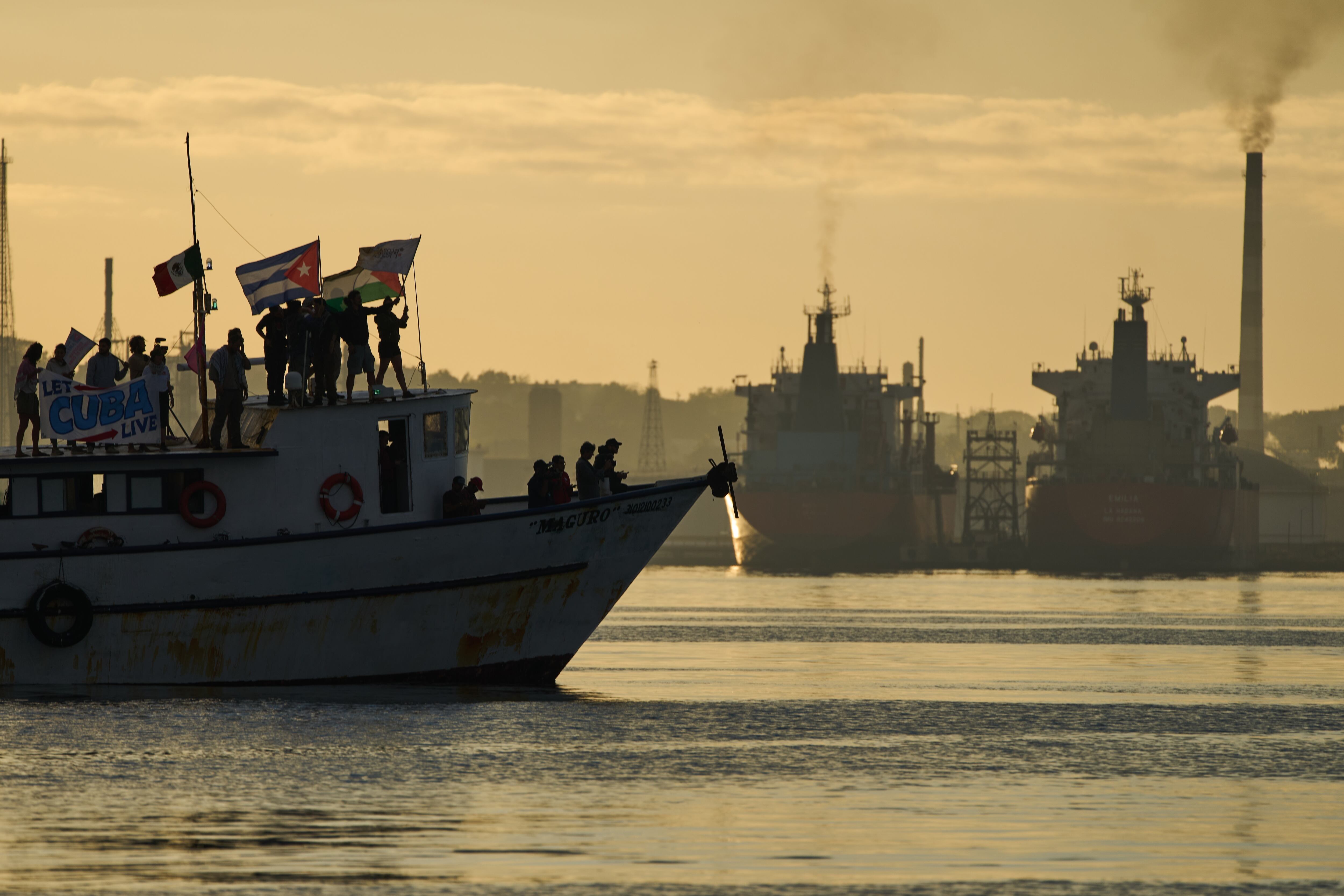 Parte del convoy "Nuestra América", en la bahía de La Habana, Cuba, el martes 24 de marzo de 2026.