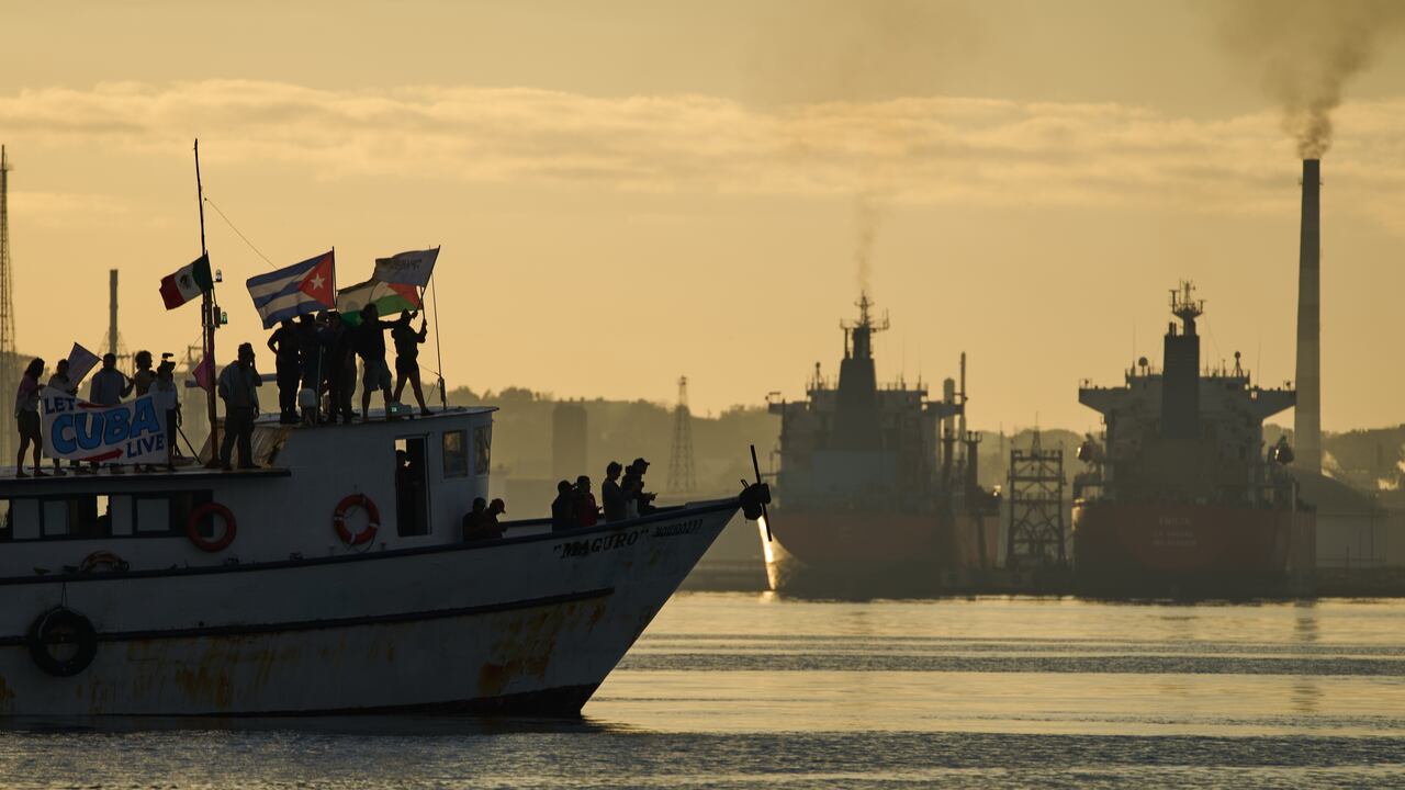 Parte del convoy "Nuestra América", en la bahía de La Habana, Cuba, el martes 24 de marzo de 2026.