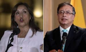 La presidenta Dina Boluarte y el presidente Gustavo Petro.