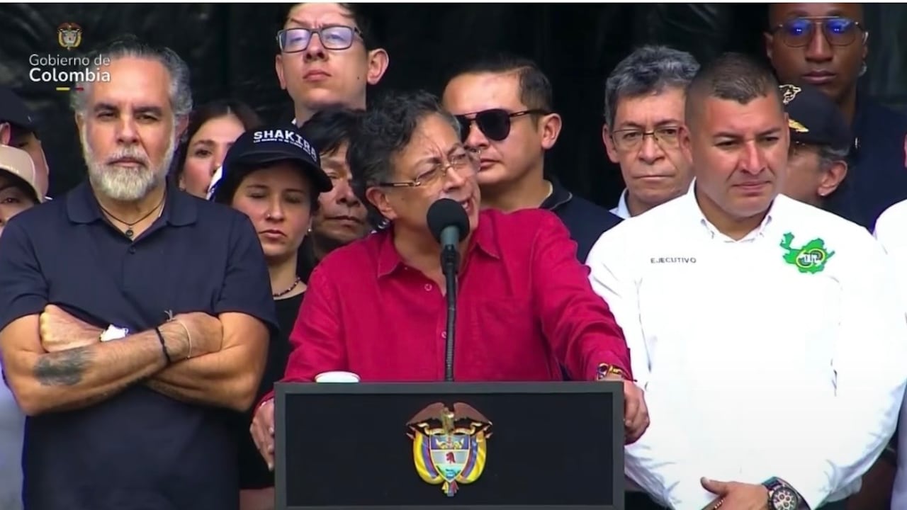 El presidente Gustavo Petro agitó su discurso en Medellín.