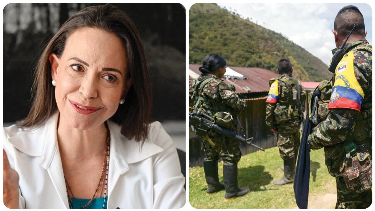 María Corina Machado y miembros de las Farc.
