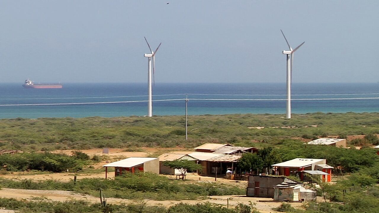 El parque eólico está ubicado en Albania, La Guajira.