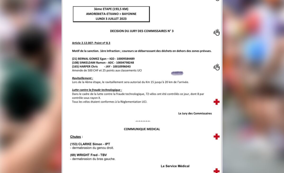 Sanción a Egan Bernal