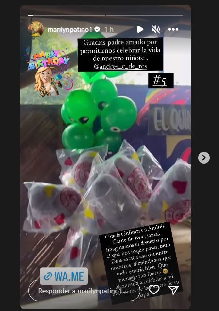 Marilyn Patiño reapareció en las historias de Instagram