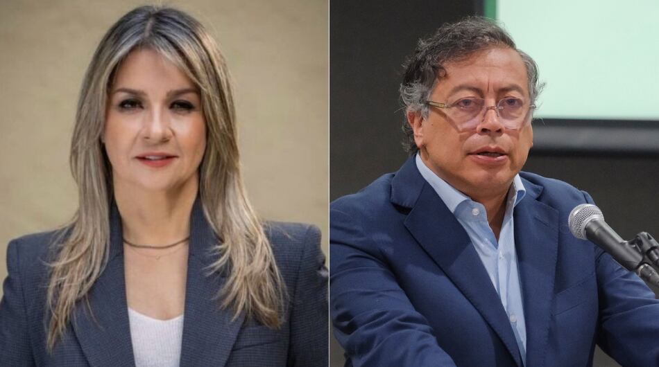 Vicky Dávila y Gustavo Petro.