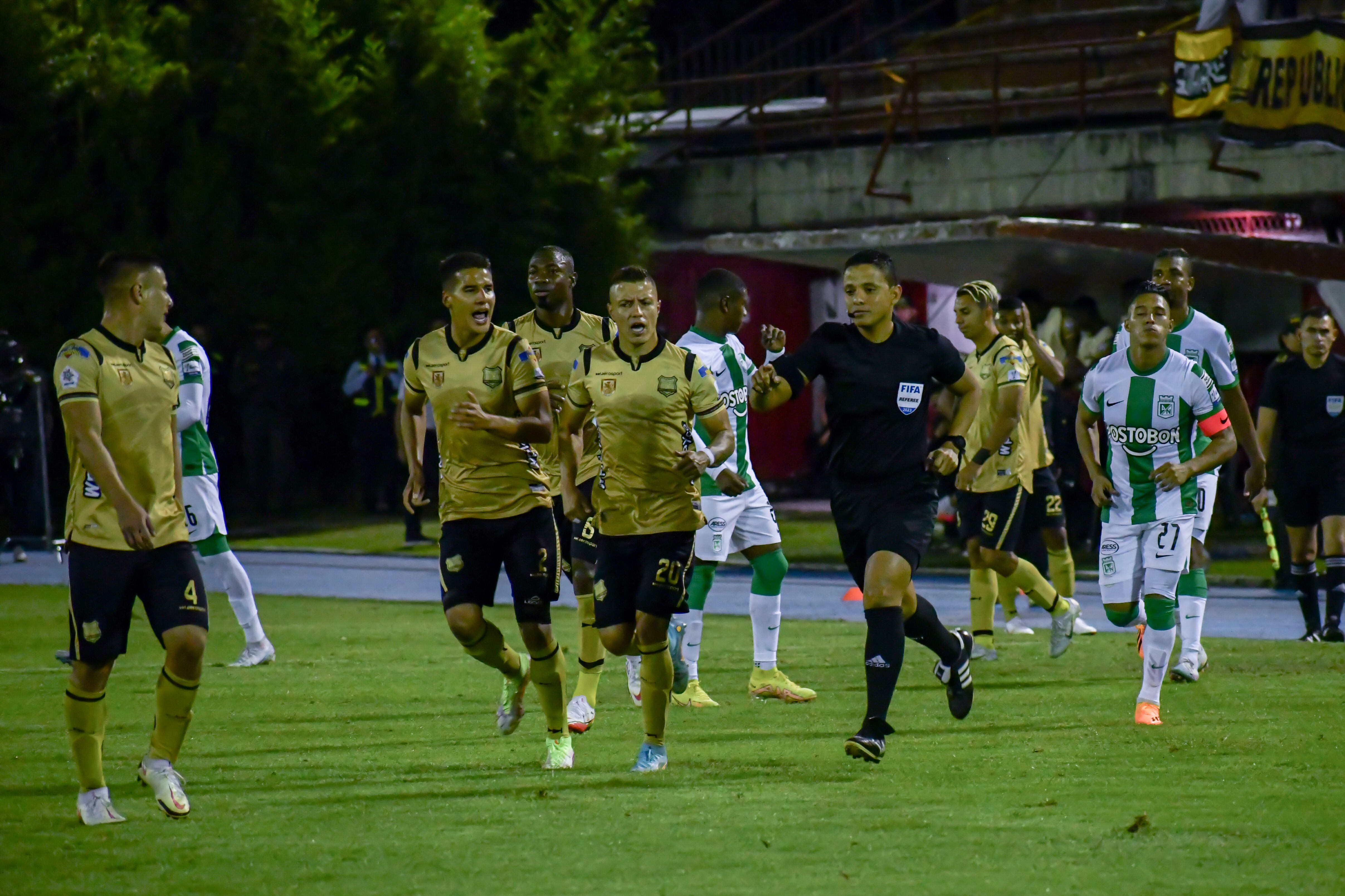 RIONEGRO 4 de junio. Águilas Doradas vs. Atlético Nacional por la jornada cuarta de cuadrangulares de la Liga BetPlay 2023-1. (Colprensa- David Jaramillo)