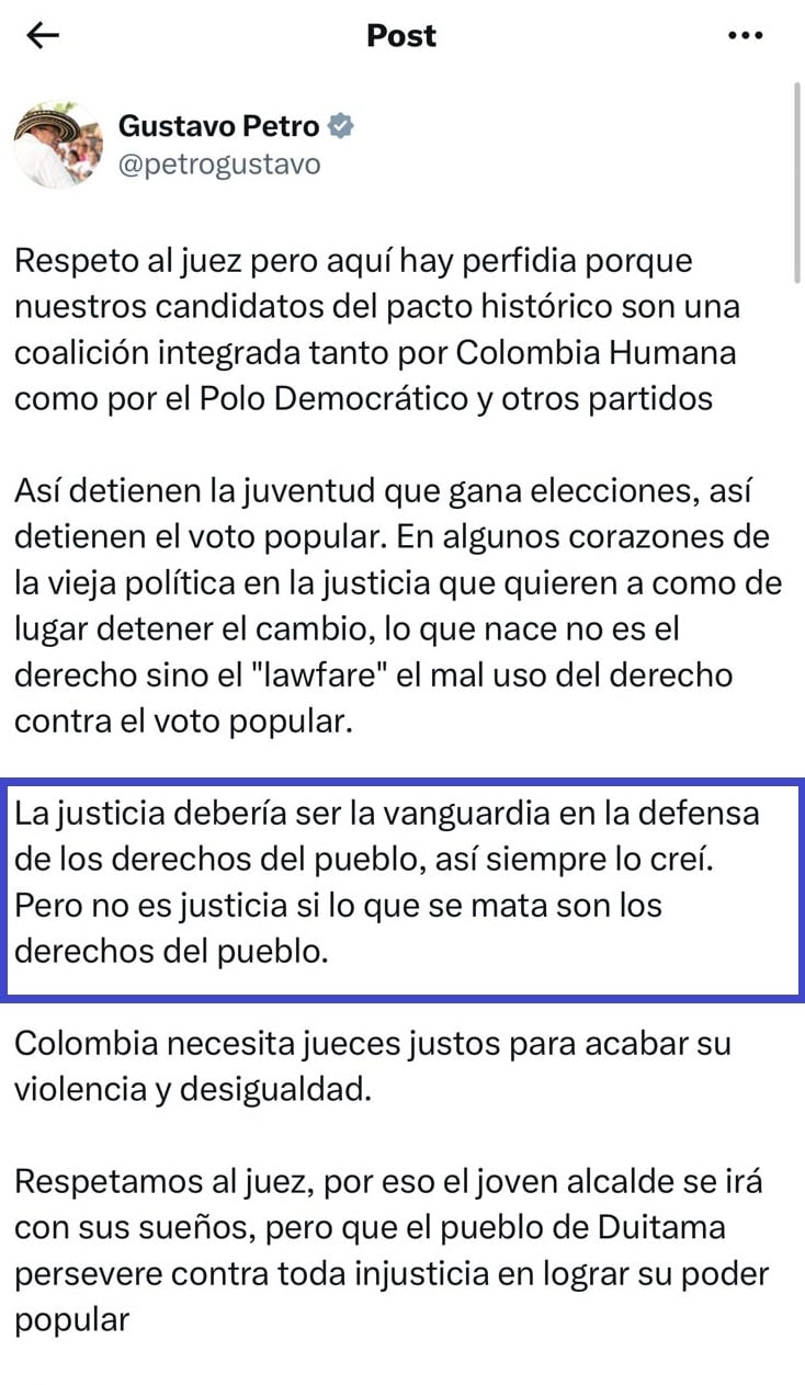El Consejo de Estado le respondió al presidente Gustavo Petro por sus cuestionamientos.