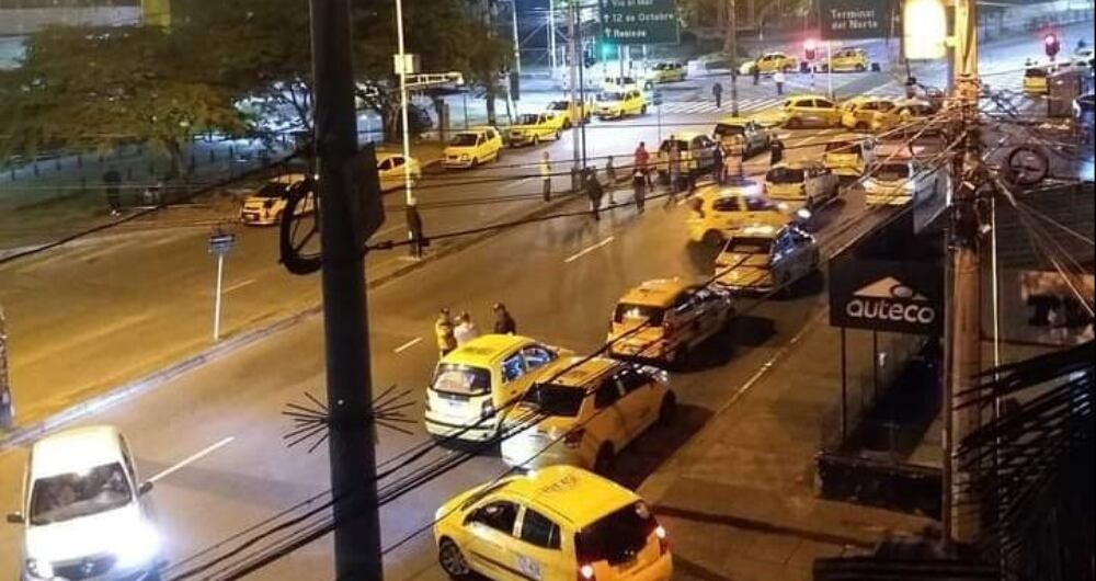 Paro de taxistas en Medellín.