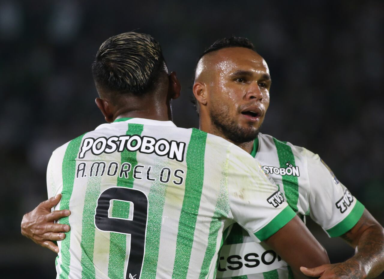 Alfredo Morelos of Atletico Nacional celebrates his goal during the match between Independiente Santa Fe and Atletico Nacional for Matchday 4, semifinals, as part of the Liga BetPlay DIMAYOR I 2025, played at the Nemesio Camacho El Campin Stadium in Bogota, Colombia. (Photo by Daniel Garzon Herazo/NurPhoto via Getty Images)