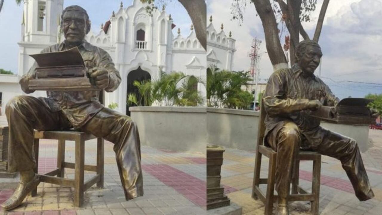 Escultura Gabriel García Marquez en Aracataca fue vandalizada.