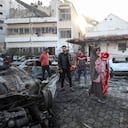 Secuelas de la explosión en un hospital en la ciudad de Gaza.