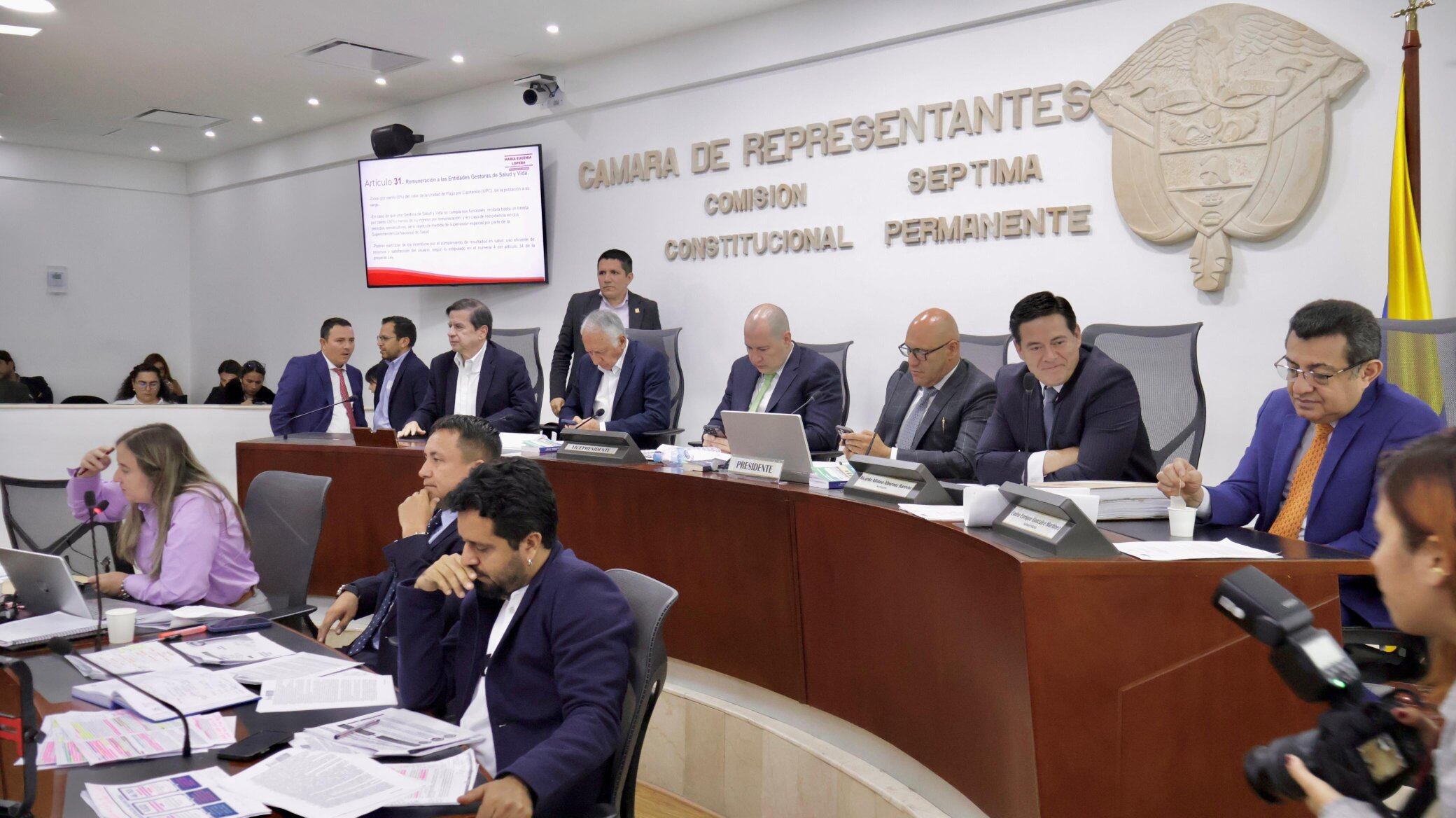Debate de la reforma a la salud en la Comisión Séptima de la Cámara de Representantes.