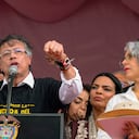 Gustavo Petro, expresidente de Colombia en medio de un evento público