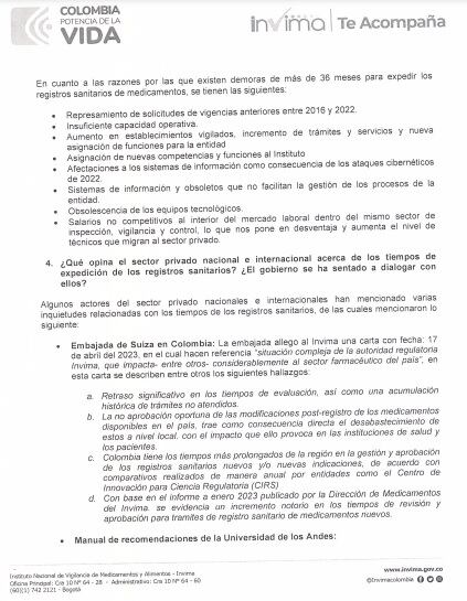 Esta es la respuesta del Invima al Congreso sobre los motivos de la escasez de medicamentos en Colombia.