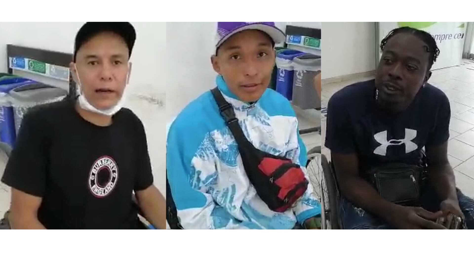 Al plantón en la sede de Emssanar también asistieron pacientes en silla de ruedas.