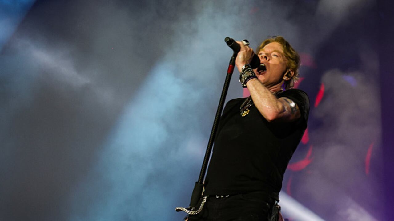 INDIO, CALIFORNIA - OCTOBER 06: (EDITORIAL USE ONLY) Axl Rose of Guns N' Roses performs onstage during the Power Trip music festival at Empire Polo Club on October 06, 2023 in Indio, California. (Photo by Kevin Mazur/Getty Images for Power Trip)