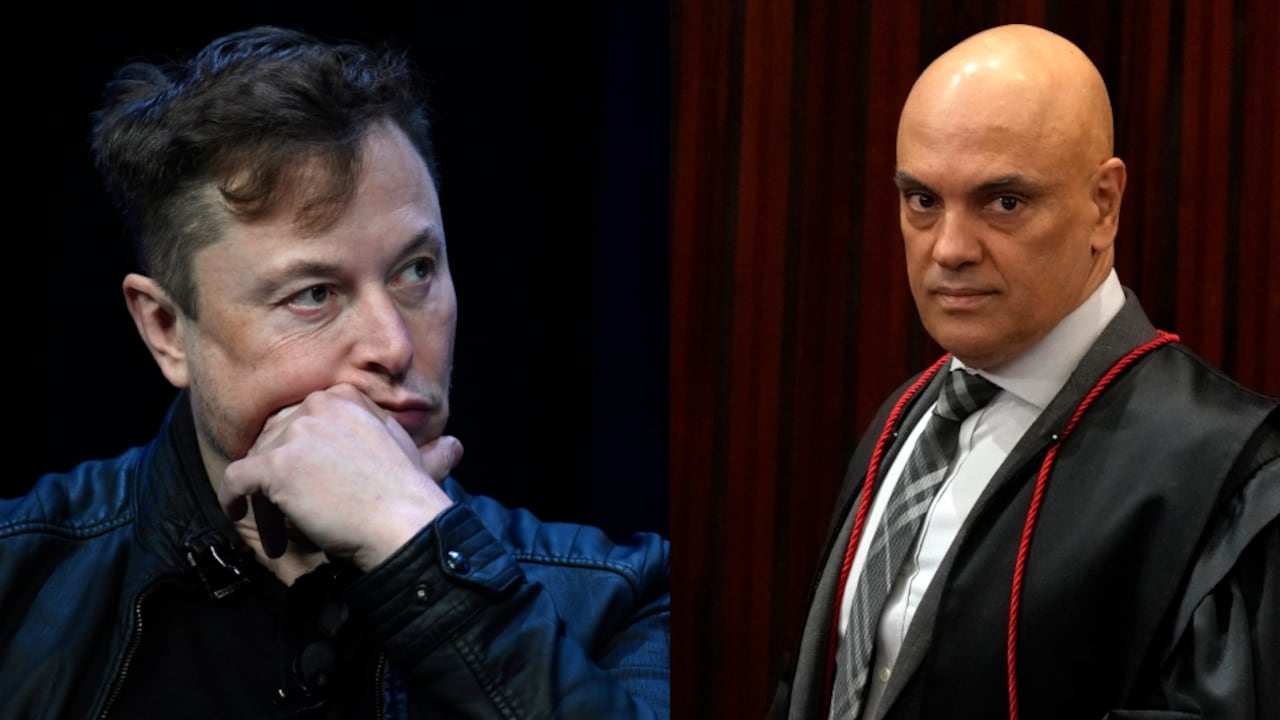 Dei izquierda a derecha: Elon Musk y Alexandre de Moraes.
