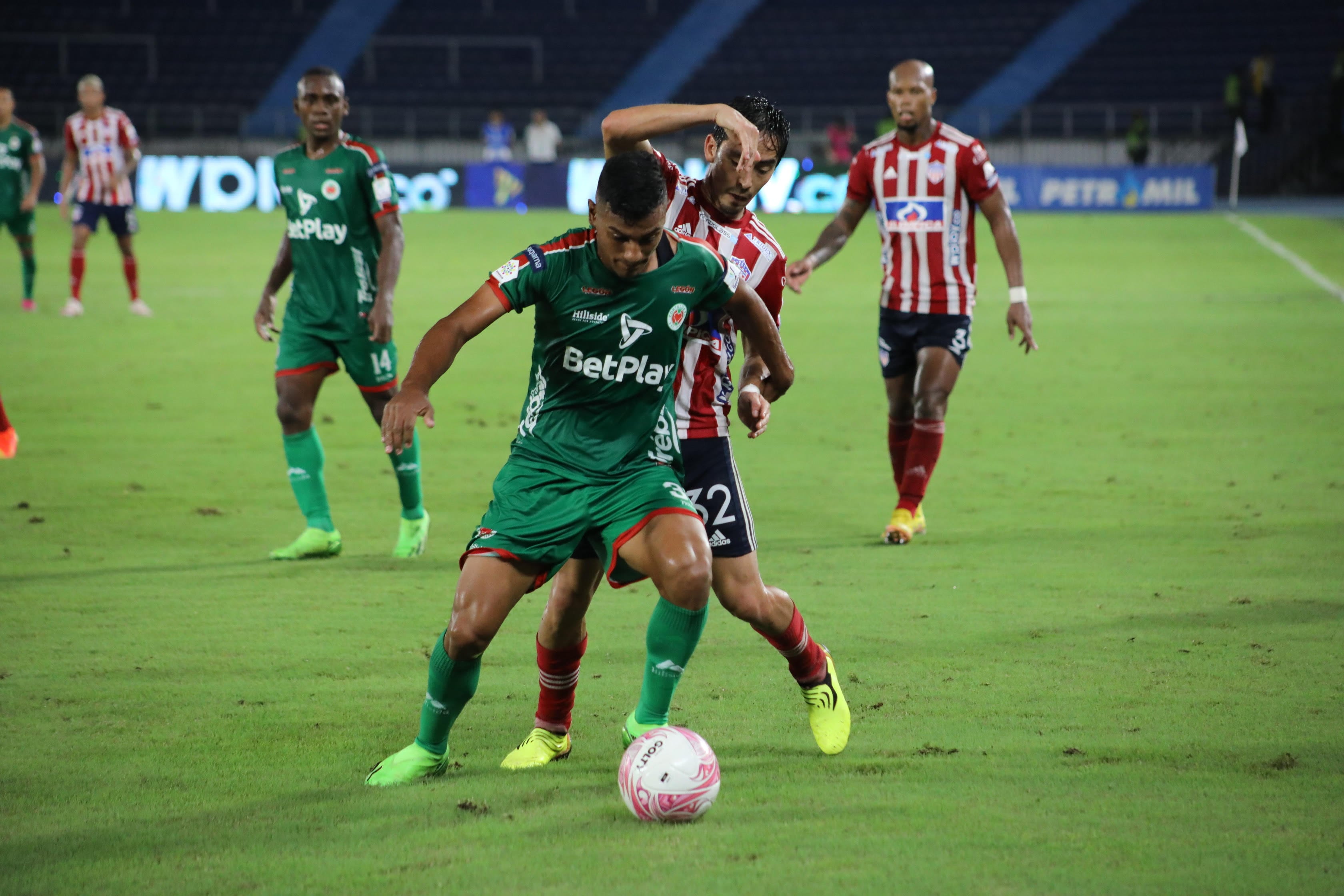 Cortuluá en un partido frente a Junior en 2022