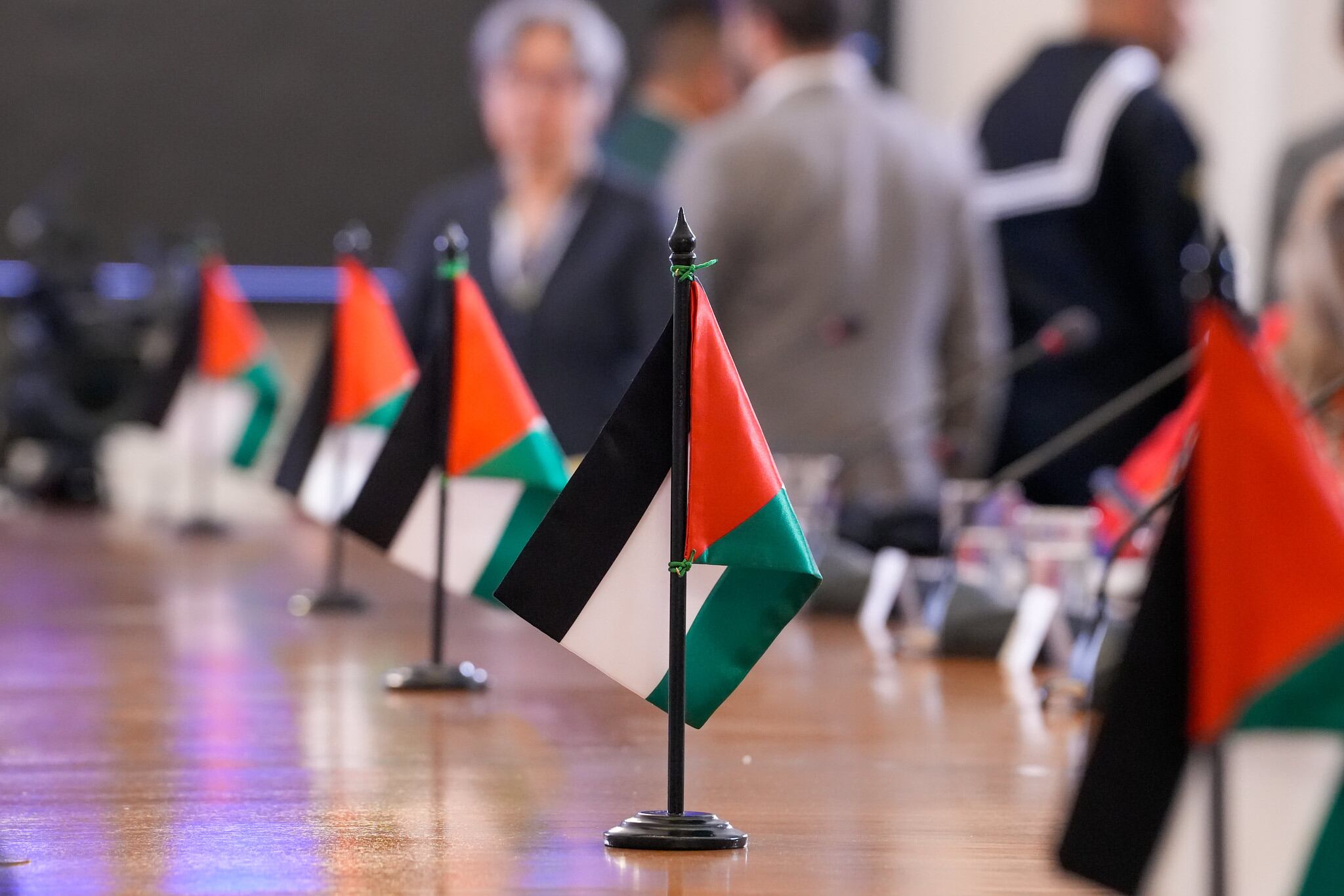 El consejo de ministros del 29 de septiembre de 2025, en Bogotá, encuentro en el que el presidente, Gustavo Petro, ordenó que estuviera lleno de banderas de Palestina