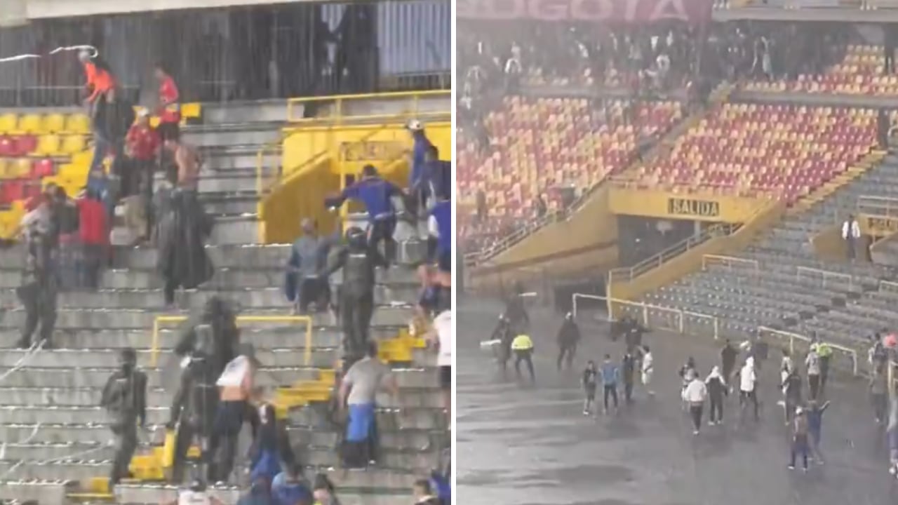 Millonarios vs. América terminó en trifulca.