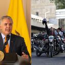 Iván Duque y motociclistas