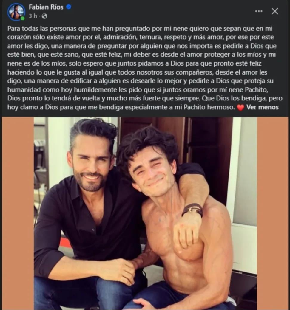 Fabián Ríos pide oraciones por Francisco Bolívar tras su salida de la serie
