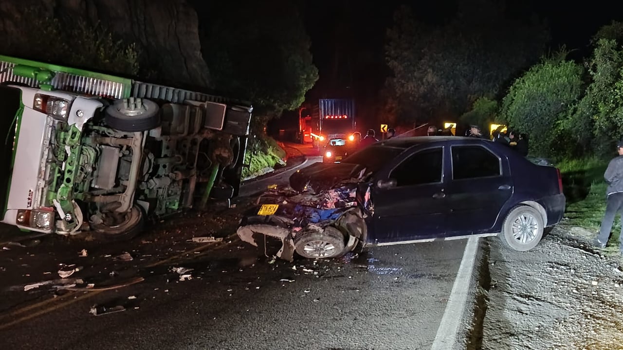 Imagen del accidente en la vía Ubaté-Zipaquirá.